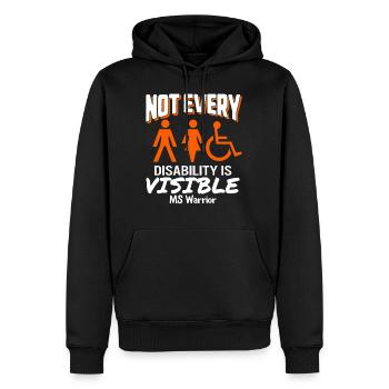 MS Awareness Shirt, Not Every Disability Is - Men’s Premium Organic Hoodie - black - Front - Nico (187cm)