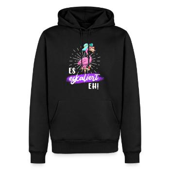 Party Spruch es eskaliert eh Party Flamingo - Männer Premium Bio Hoodie - Schwarz - Vorne - Nico (187cm)