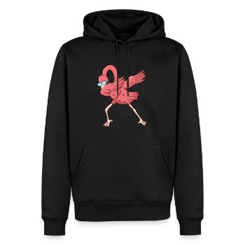 Dabbing Flamingo Gang Party Festival - Sweat à capuche Premium bio Homme - noir - Devant - Nico (187cm)