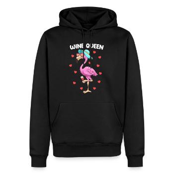 Wine Queen Wine Drinker Ladies - Men’s Premium Organic Hoodie - black - Front - Nico (187cm)