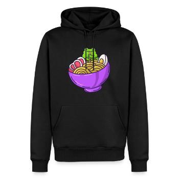 Ramen Noodles Japan Food Frosch Nudelsupppe - Männer Premium Bio Hoodie - Schwarz - Vorne - Nico (187cm)
