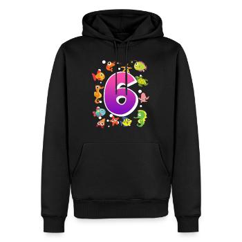 6. Geburtstag Mädchen 6 Jahre - Männer Premium Bio Hoodie - Schwarz - Vorne - Nico (187cm)