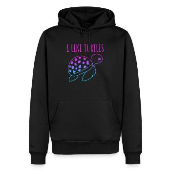 J’aime la tortue mignonne de Turtle - Sweat à capuche Premium bio Homme - noir - Devant - Nico (187cm)