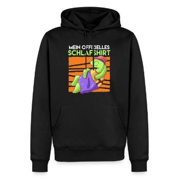 Mein offizielles Schlafshirt mit Schildkröte - Männer Premium Bio Hoodie - Schwarz - Vorne - Nico (187cm)
