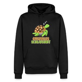 Offizielles Schlafshirt mit Schildkröte - Männer Premium Bio Hoodie - Schwarz - Vorne - Nico (187cm)