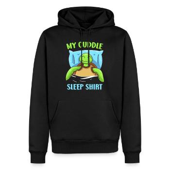 Ma chemise câline Sleep Turtle Sleep - Sweat à capuche Premium bio Homme - noir - Devant - Nico (187cm)