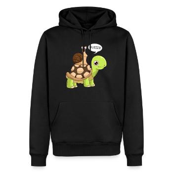Sarcasme Speed Wheee! Escargot - Sweat à capuche Premium bio Homme - noir - Devant - Nico (187cm)