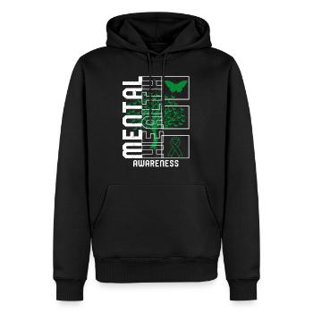Mental Health Awareness Shirt, Schmetterlingsbaum - Männer Premium Bio Hoodie - Schwarz - Vorne - Nico (187cm)