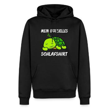 Mein offizielles Schlafshirt Schildkröte - Männer Premium Bio Hoodie - Schwarz - Vorne - Nico (187cm)