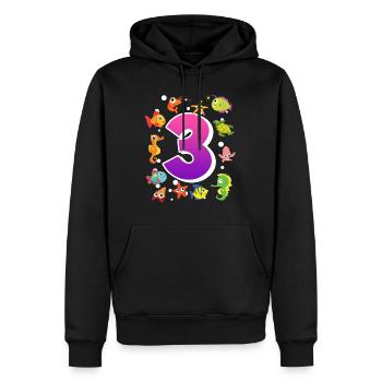 3. Geburtstag Mädchen 3 Jahre - Männer Premium Bio Hoodie - Schwarz - Vorne - Nico (187cm)