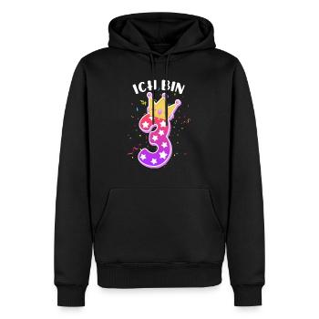 Ich bin 3 Jahre 3. Geburtstag Mädchen - Männer Premium Bio Hoodie - Schwarz - Vorne - Nico (187cm)