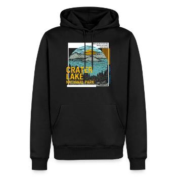 Crater Lake National Park Shirt, Oregon Mount - Men’s Premium Organic Hoodie - black - Front - Nico (187cm)