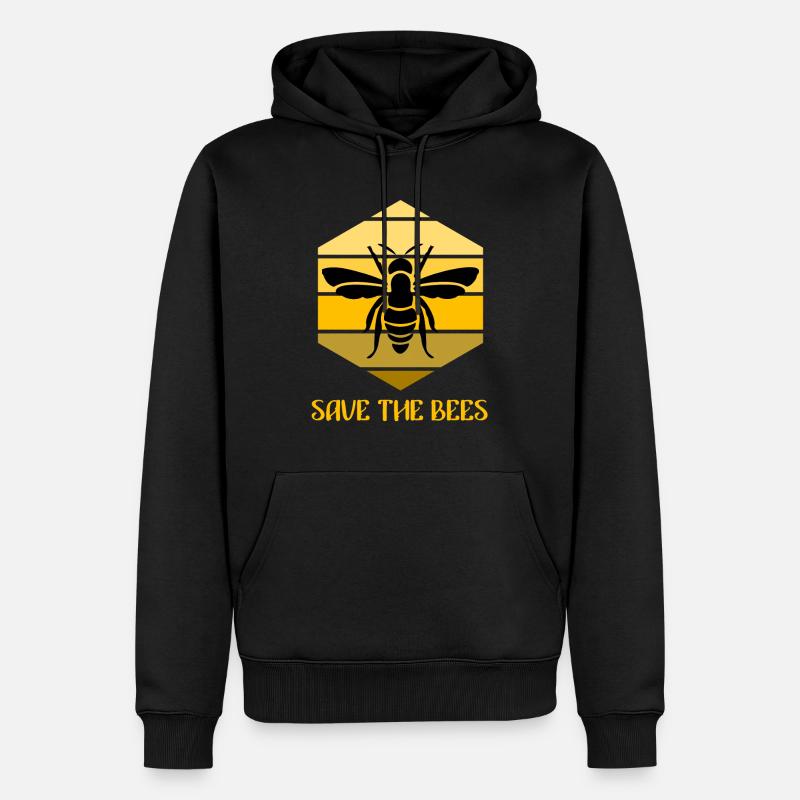 Save the Bees - Männer Premium Bio Hoodie - Schwarz
