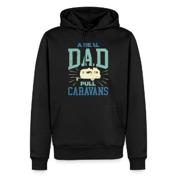 Ein echter Papa zieht Wohnwagen Camper Wohnwagen - Männer Premium Bio Hoodie - Schwarz - Vorne - Nico (187cm)