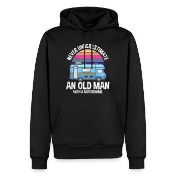 Alter Mann mit Wohnmobil Papa Opa Rentner Camper - Männer Premium Bio Hoodie - Schwarz - Vorne - Nico (187cm)