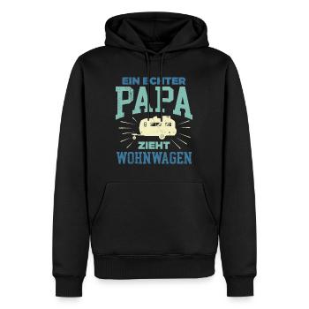 Ein echter Papa zieht Wohnwagen Camper Wohnwagen - Männer Premium Bio Hoodie - Schwarz - Vorne - Nico (187cm)