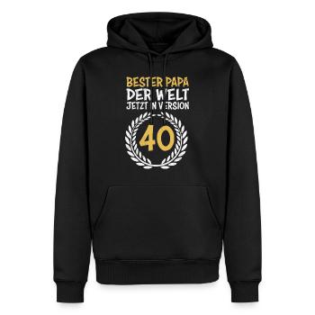 Bester Papa jetzt in Version 40 Papa Geburtstag 40 - Männer Premium Bio Hoodie - Schwarz - Vorne - Nico (187cm)