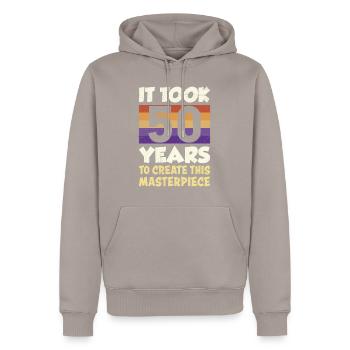Papa Geburtstag 50 - Männer Premium Bio Hoodie - Taupe - Vorne - Nico (187cm)