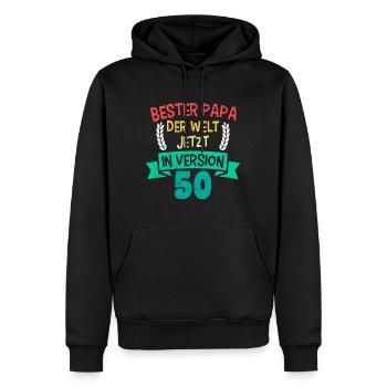 50. Geburtstag Papa 50 Jahre - Männer Premium Bio Hoodie - Schwarz - Vorne - Nico (187cm)