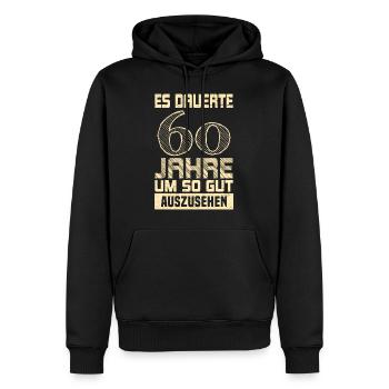 60. Geburtstag Männer Papa Geburtstag 60 - Männer Premium Bio Hoodie - Schwarz - Vorne - Nico (187cm)