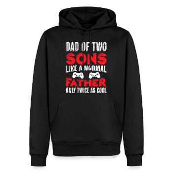 Papa 2 Söhne 2 Kinder - Männer Premium Bio Hoodie - Schwarz - Vorne - Nico (187cm)