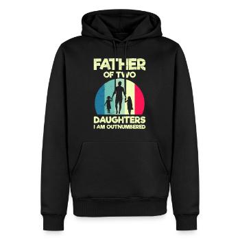 Papa 2 Kinder Papa 2 Töchter - Männer Premium Bio Hoodie - Schwarz - Vorne - Nico (187cm)