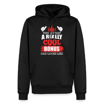 Voici à quoi ressemble un papa bonus vraiment cool - Sweat à capuche Premium bio Homme - noir - Devant - Nico (187cm)