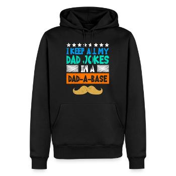 Je garde toutes mes blagues de papa dans un Papa Witze de papa de base - Sweat à capuche Premium bio Homme - noir - Devant - Nico (187cm)