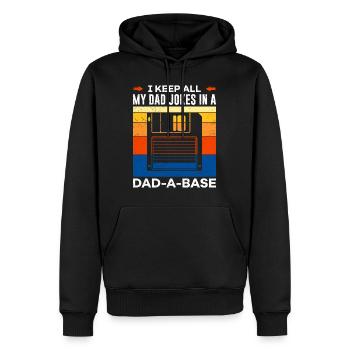 Je garde toutes mes blagues de papa dans un Papa Witze de papa de base - Sweat à capuche Premium bio Homme - noir - Devant - Nico (187cm)