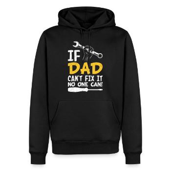 If dad can't fix it, no one can fix it - Men’s Premium Organic Hoodie - black - Front - Nico (187cm)