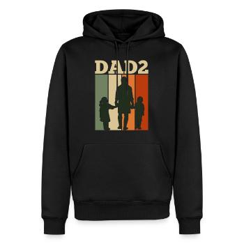 Vater 2 Kinder Papa 2 Söhn 2 Töchter Herren - Männer Premium Bio Hoodie - Schwarz - Vorne - Nico (187cm)