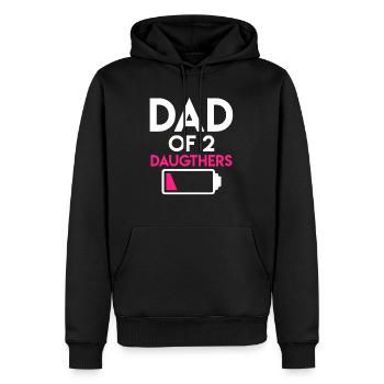 Vater 2 Töchter Papa 2 Kinder - Männer Premium Bio Hoodie - Schwarz - Vorne - Nico (187cm)