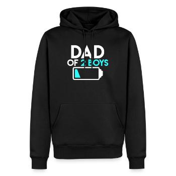 Papa 2 Söhne Vater 2 Kinder - Männer Premium Bio Hoodie - Schwarz - Vorne - Nico (187cm)