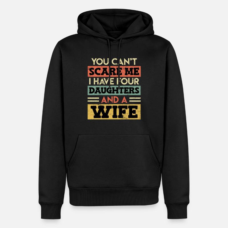 Vater 4 Töchter Papa - Männer Premium Bio Hoodie - Schwarz