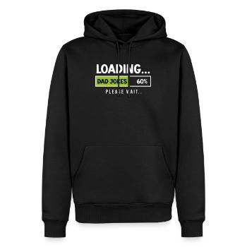 Papa Blagues s’il vous plaît Attendre Papa Blagues Père - Sweat à capuche Premium bio Homme - noir - Devant - Nico (187cm)