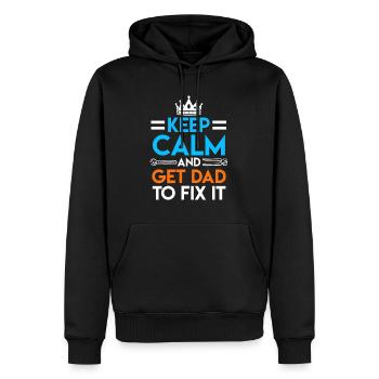 Get Dad to fix it Papa fixes the - Men’s Premium Organic Hoodie - black - Front - Nico (187cm)