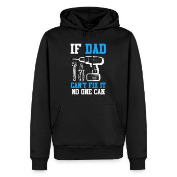 Si papa ne peut pas le réparer, personne ne peut le réparer - Sweat à capuche Premium bio Homme - noir - Devant - Nico (187cm)