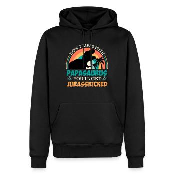 Ne jouez pas avec Papasaurus, vous vous faites jurrasskicked - Sweat à capuche Premium bio Homme - noir - Devant - Nico (187cm)