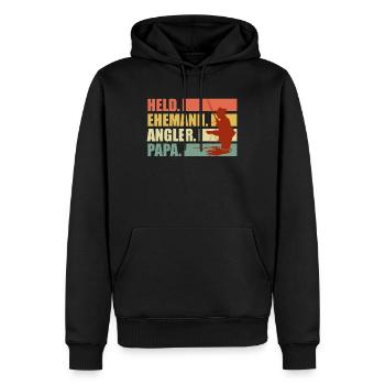 Held Ehemann Papa Angler Angelrute Fischer - Männer Premium Bio Hoodie - Schwarz - Vorne - Nico (187cm)