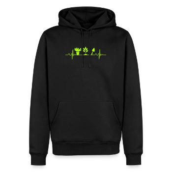Jardinage Heartbeat Jardinier de jardin - Sweat à capuche Premium bio Homme - noir - Devant - Nico (187cm)