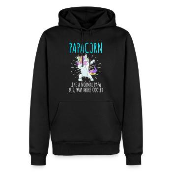 Papacorn cool papa et papa - Sweat à capuche Premium bio Homme - noir - Devant - Nico (187cm)