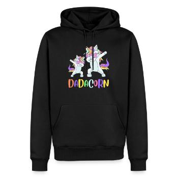 Papa Licorne Dabbing Dadacorn - Sweat à capuche Premium bio Homme - noir - Devant - Nico (187cm)