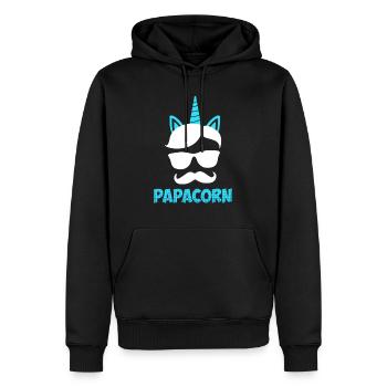 Papacorn Papa - Sweat à capuche Premium bio Homme - noir - Devant - Nico (187cm)