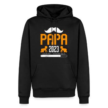 Papa 2023 loading werdender Papa 2023 - Männer Premium Bio Hoodie - Schwarz - Vorne - Nico (187cm)