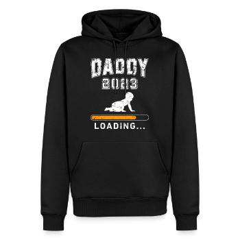Papa 2023 chargement Papa-à-être 2023 Père 2023 - Sweat à capuche Premium bio Homme - noir - Devant - Nico (187cm)