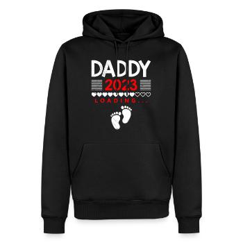 Papa 2023 chargement papa-à-être 2023 - Sweat à capuche Premium bio Homme - noir - Devant - Nico (187cm)