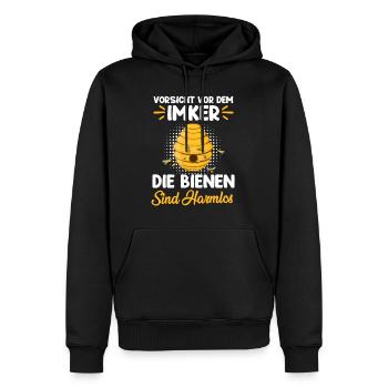 Vorsicht vor dem Imker Bienen sind harmlos - Männer Premium Bio Hoodie - Schwarz - Vorne - Nico (187cm)