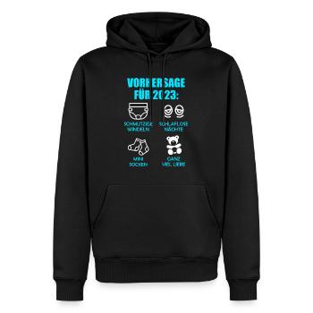 Werdende Eltern Vorhersage für 2023 Werdender Papa - Männer Premium Bio Hoodie - Schwarz - Vorne - Nico (187cm)