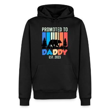 Promu papa 2023 expectant papa 2023 - Sweat à capuche Premium bio Homme - noir - Devant - Nico (187cm)