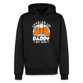 Papa 2023 nivelé à papa 2023 Papa - Sweat à capuche Premium bio Homme - noir - Devant - Nico (187cm)